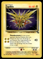 Pokemon Card Zapdos Fossil Set Non-Holo 30/62 NM-LP