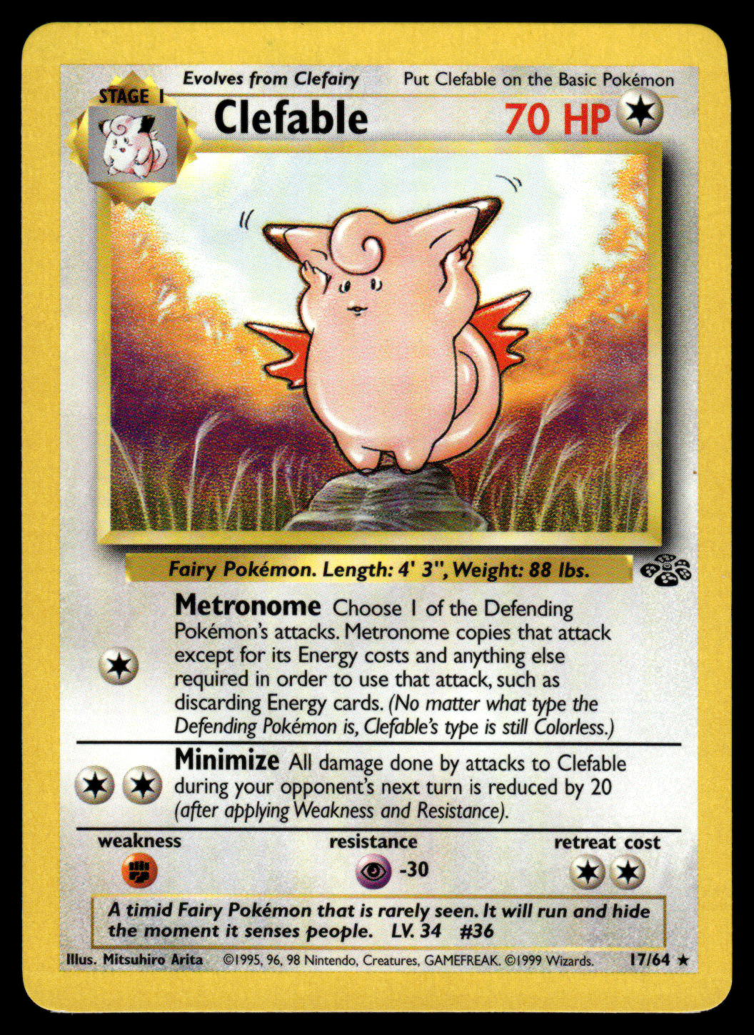Pokemon Card Clefable Jungle Set Non-Holo 17/64 NM-LP – Gamers Combined