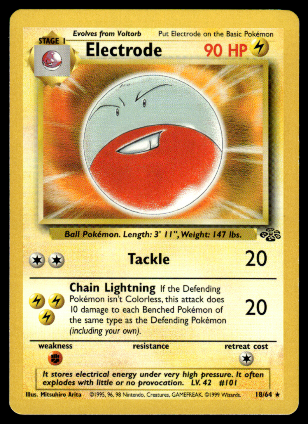 Pokemon Card Electrode Jungle Set Non-Holo 18/64 NM-LP