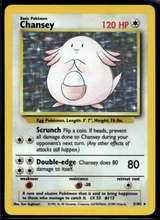 Load image into Gallery viewer, Pokemon Card Chansey Holo Base Set Unlimited 3/102 LP-MP
