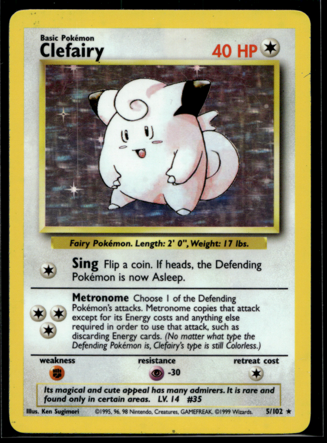 Pokemon Card Clefairy Holo Base Set Unlimited 5/102 LP-MP – Gamers Combined