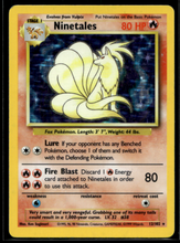 Load image into Gallery viewer, Pokemon Card Ninetales Holo Base Set Unlimited 12/102 LP-MP
