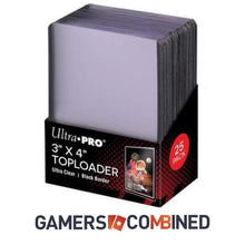 Load image into Gallery viewer, 25 Ultra Pro Toploaders 3x4 35PT Black Border NBA Pokemon Top loaders Top loader
