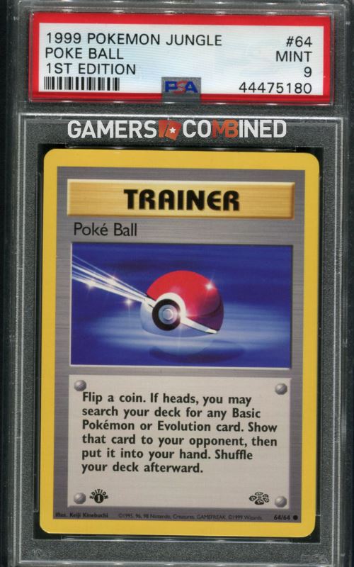 Pokemon TCG 1st Edition Jungle Pokeball Trainer PSA 9 BGS CGC 64