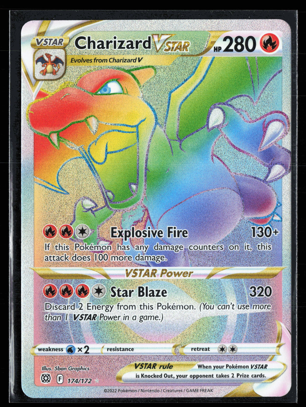 Pokemon 2022 Brilliant Stars #174 Charizard VSTAR Rainbow