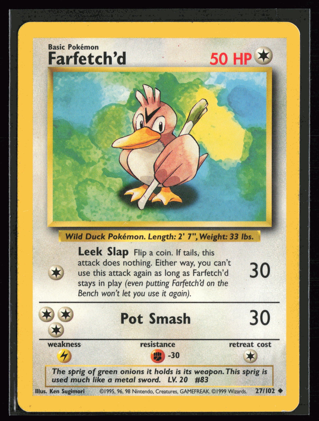 Farfetchd Base Set Unlimited 1999 Pokemon LP-MP