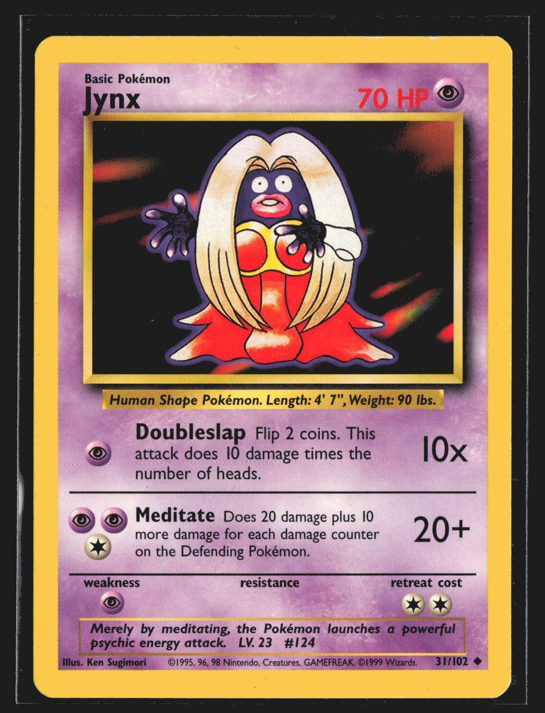 Jynx Base Set Unlimited 1999 Pokemon EXC-LP