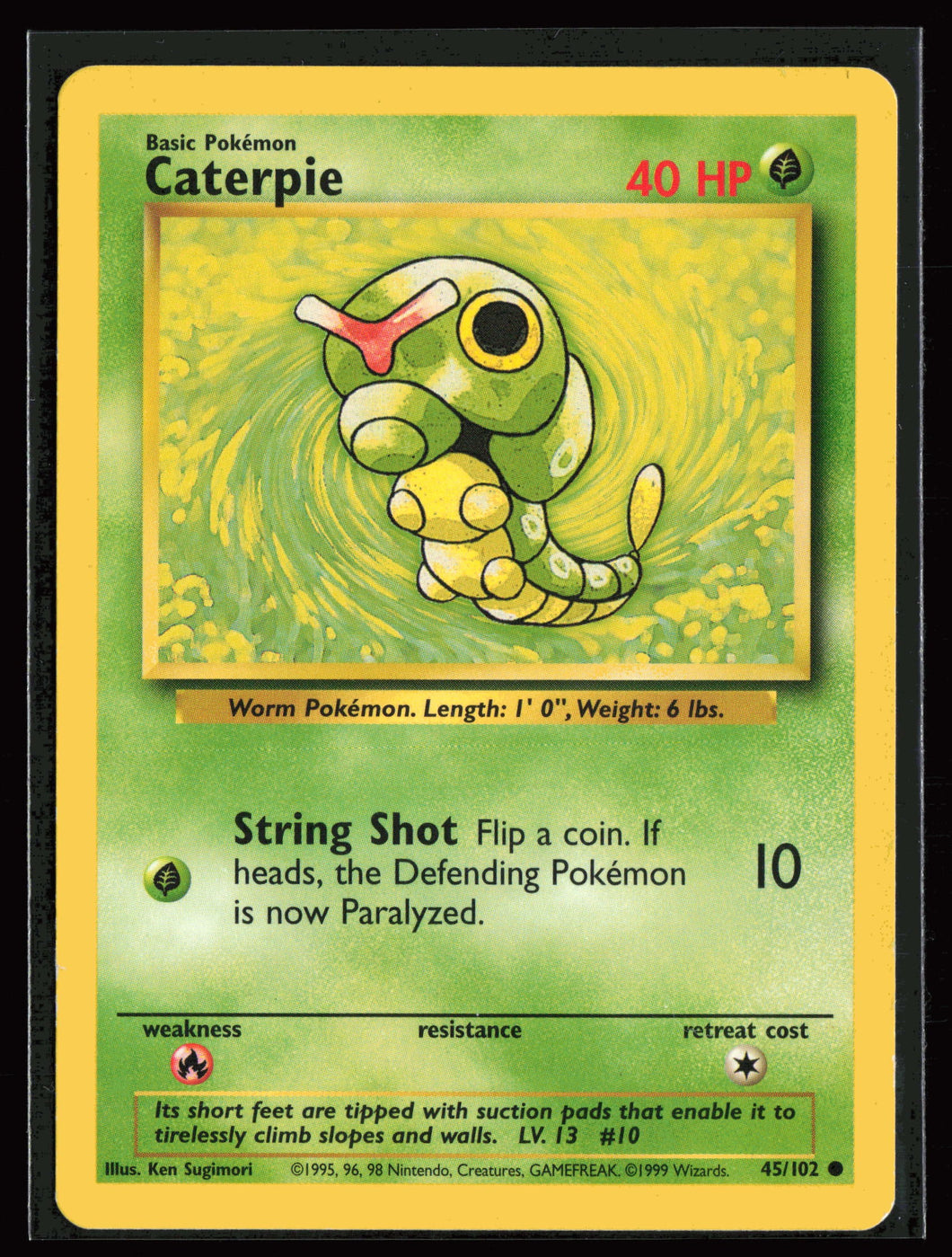 Caterpie Base Set Unlimited 1999 Pokemon NM-EXC