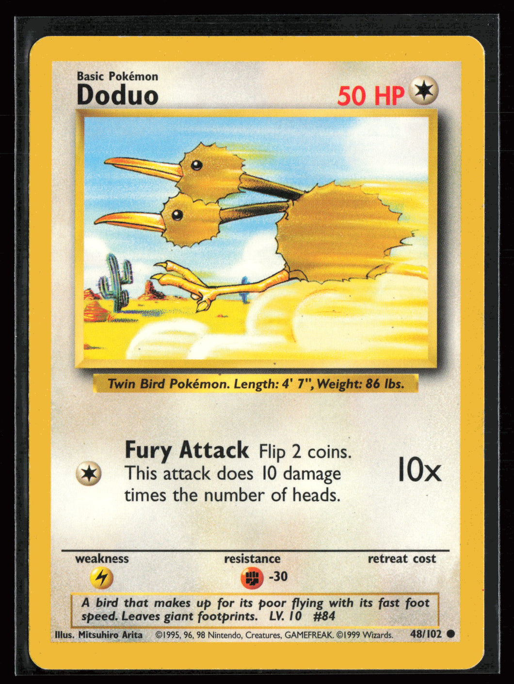 Doduo Base Set Unlimited 1999 Pokemon EXC-LP