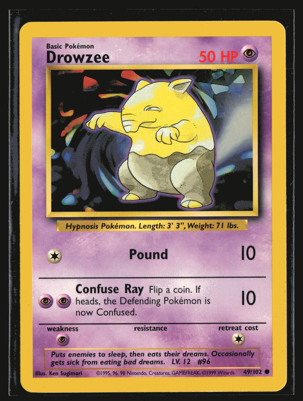 Drowzee Base Set Unlimited 1999 Pokemon EXC-LP