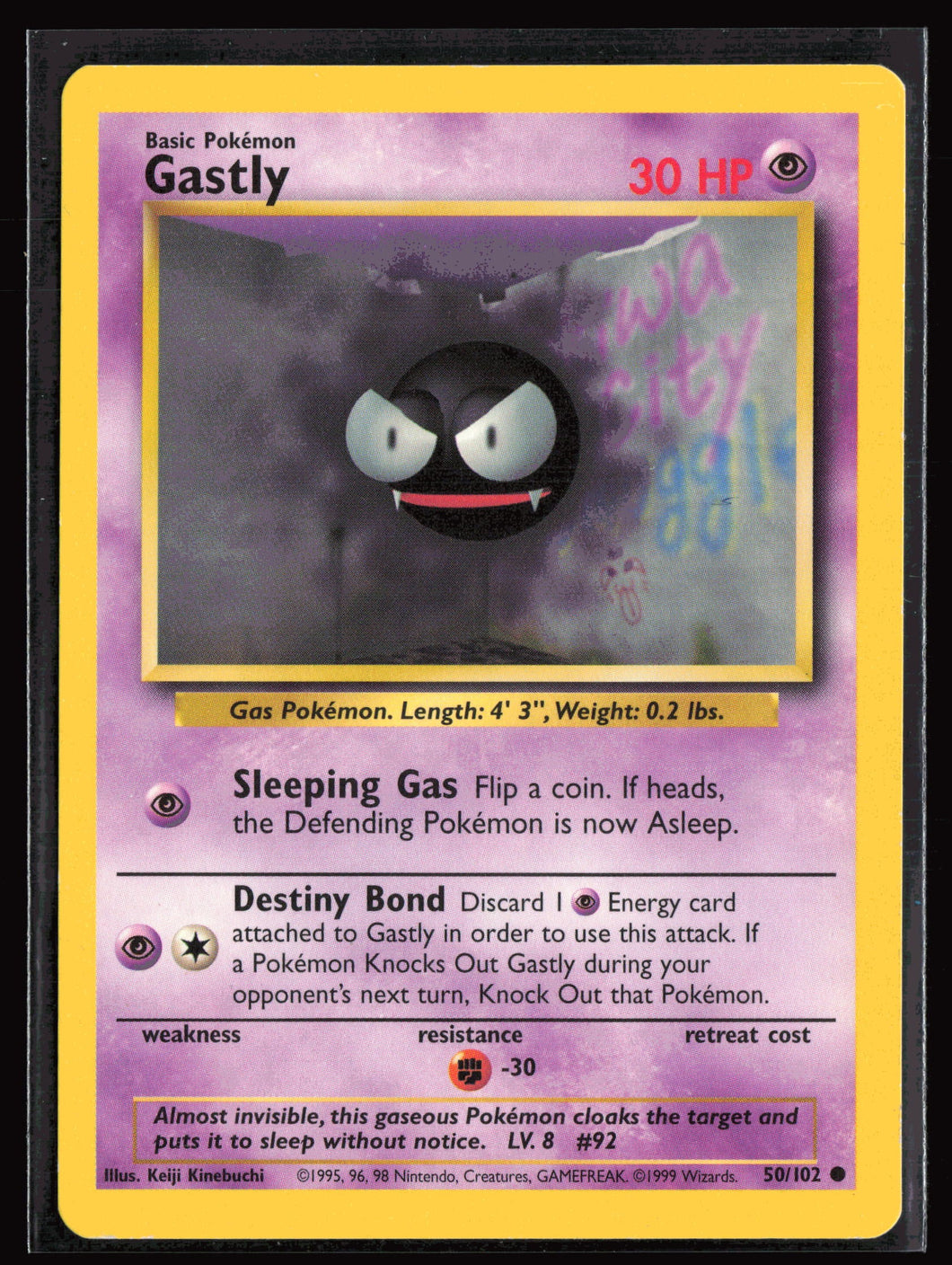 Gastly Base Set Unlimited 1999 Pokemon EXC-LP