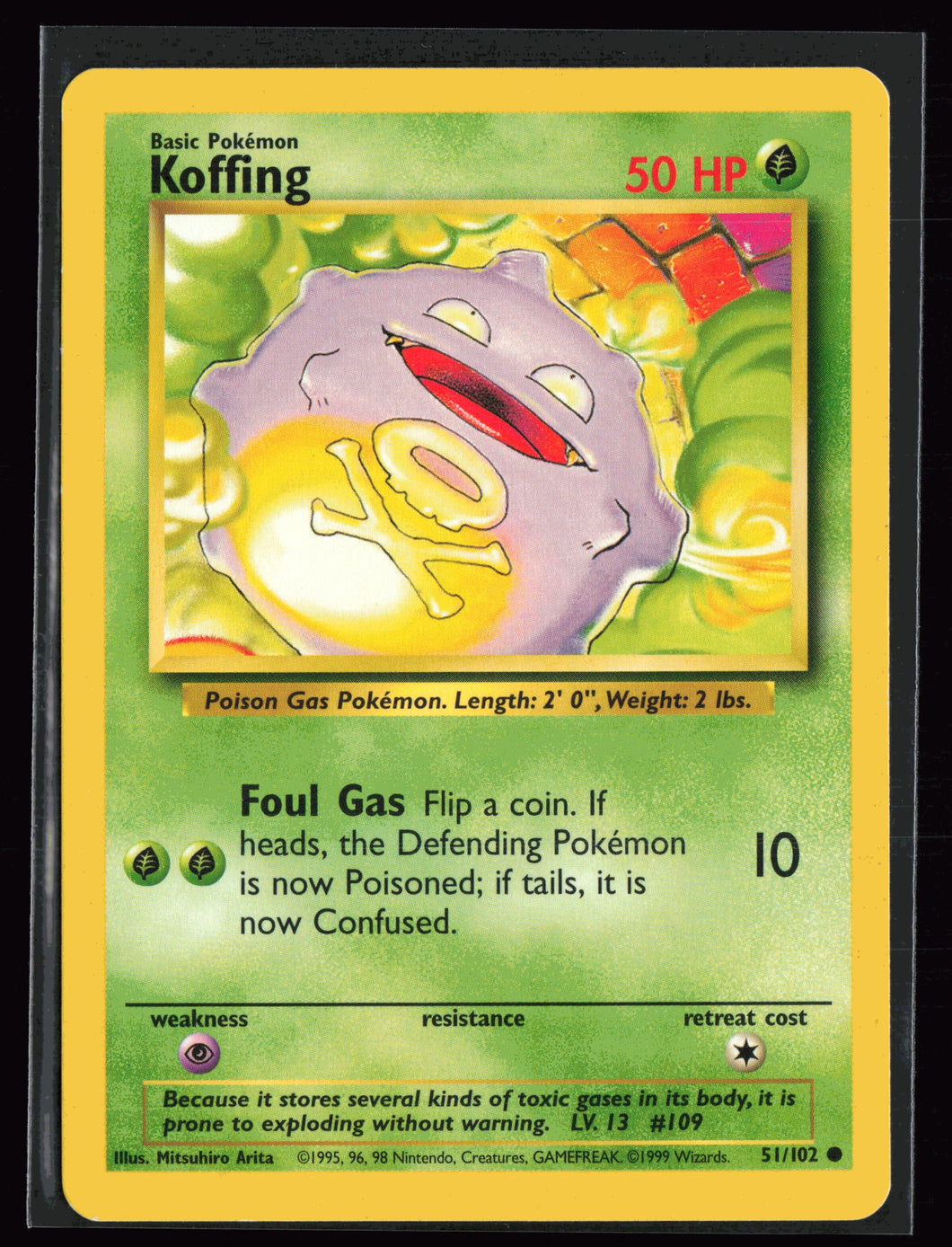 Koffing Base Set Unlimited 1999 Pokemon NM-EXC