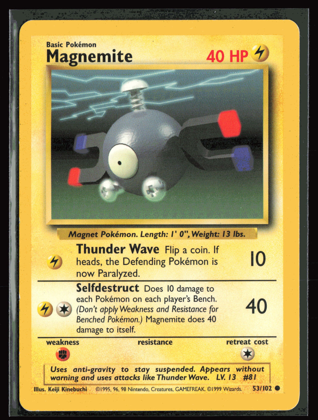 Magnemite Base Set Unlimited 1999 Pokemon EXC-LP