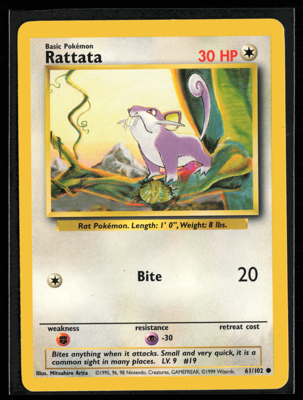 Rattata Base Set Unlimited 1999 Pokemon EXC-LP