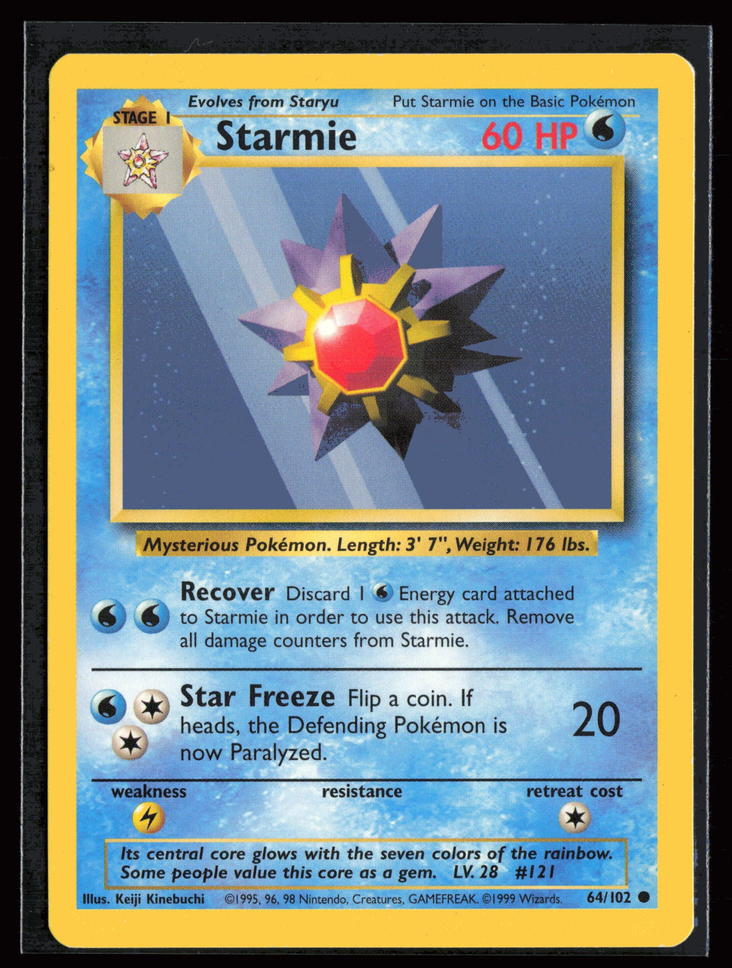 Starmie Base Set Unlimited 1999 Pokemon EXC-LP