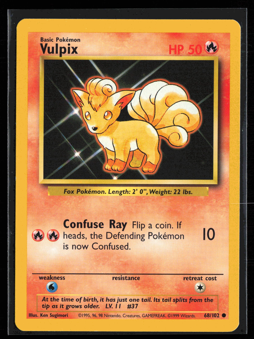 Vulpix Base Set Unlimited 1999 Pokemon NM-EXC