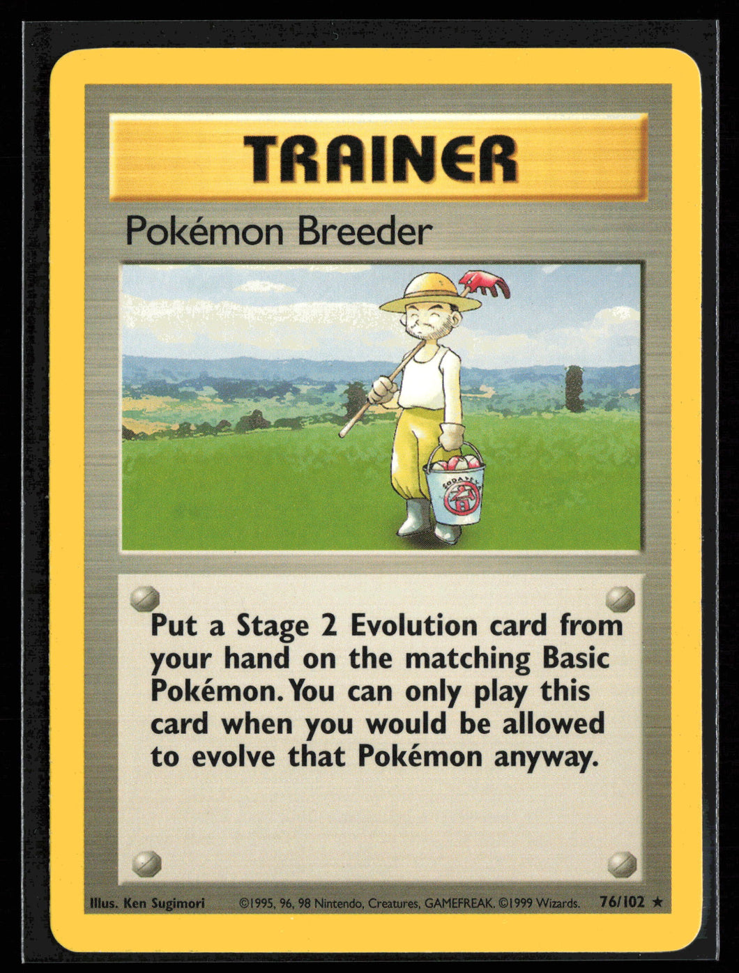 Pokemon Breeder Trainer Base Set Unlimited 1999 EXC-LP