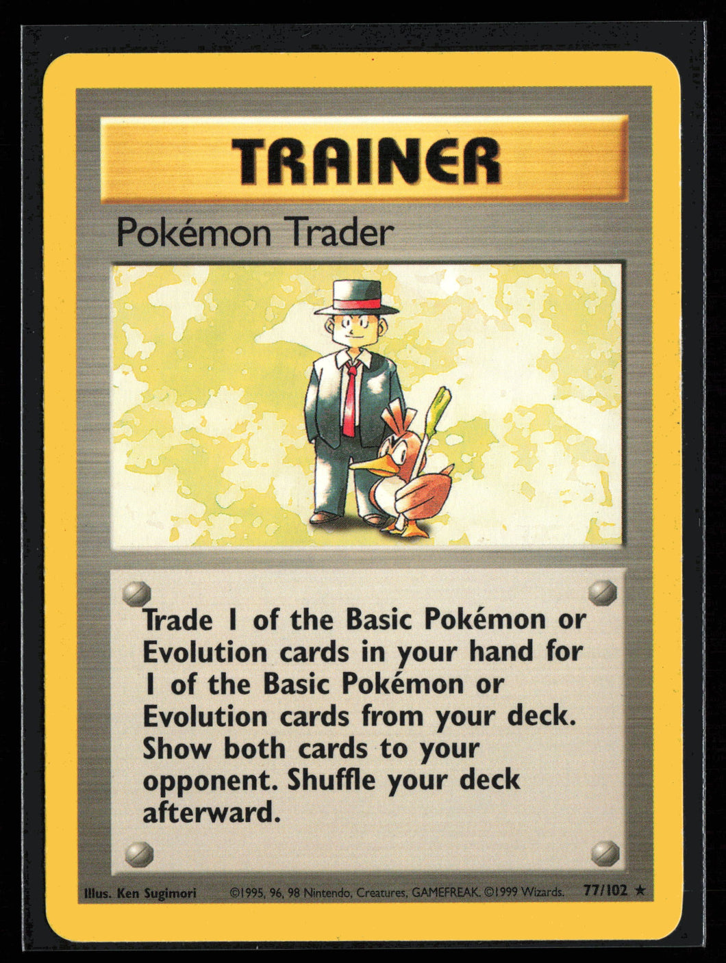 Pokemon Trader Trainer Base Set Unlimited 1999 EXC-LP