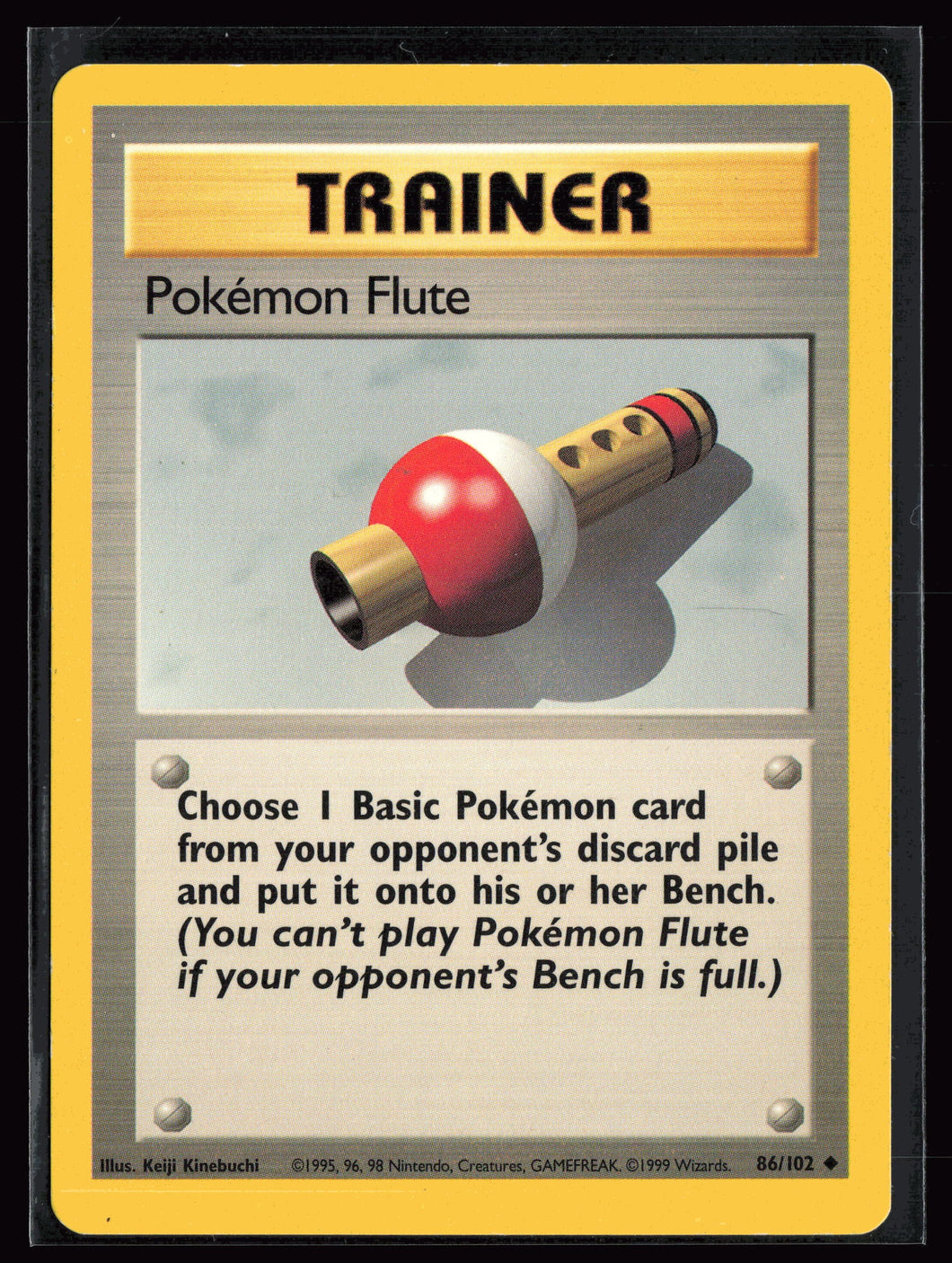 Pokemon Flute Trainer Base Set Unlimited 1999 EXC-LP
