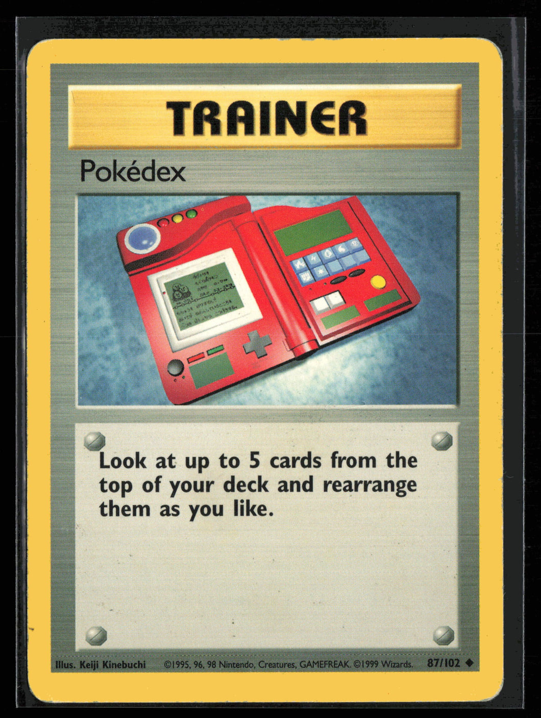 Pokedex Trainer Base Set Unlimited 1999 Pokemon EXC-LP