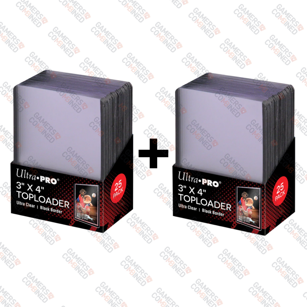 Ultra Pro 35pt Black Border Toploader 81158 (25ct) - 2 Pack