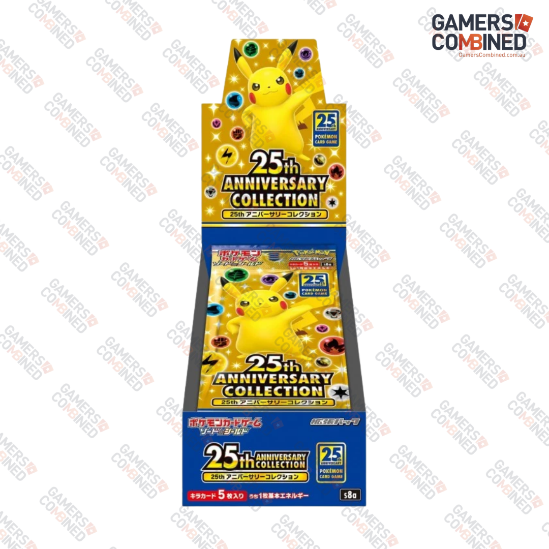 Pokemon 25th Anniversary Japan Booster Box S8a + 2 Promo Packs Gamers Combined Pokemon 25th Anniversary Japan Booster Box S8a + 2 Promo Packs Gamers Combined