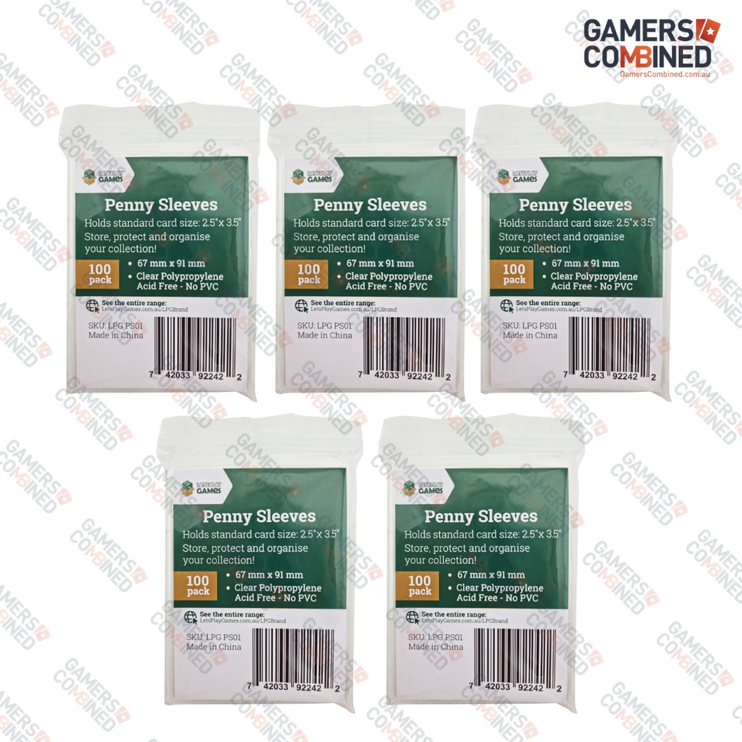 TCG Penny Card Sleeves (5 x 100 Packs) Clear Protector Pokemon DBS