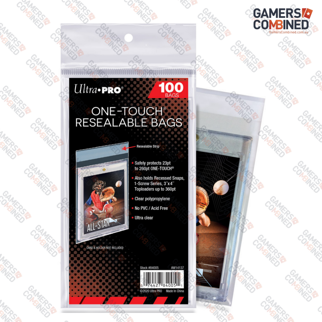 Ultra Pro One-Touch Sleeves with Resealable Lip #84005 (100 Pack) - Fits PSA, BGS, Beckett Slabs and More