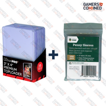 Load image into Gallery viewer, Ultra PRO Premium Card Toploaders #81145 (25 Pack) + 100 Penny Card Sleeves
